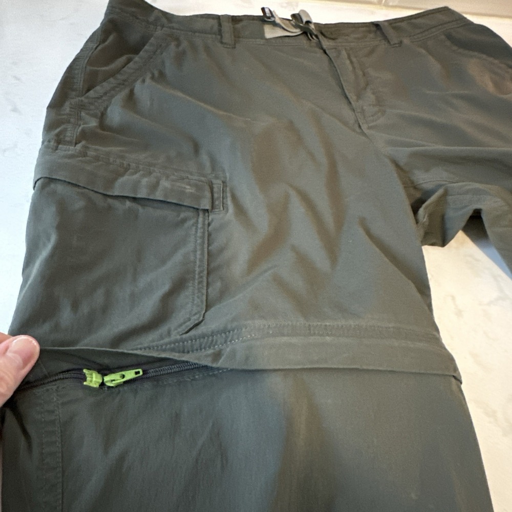 REI Womens Convertible Cargo Pants Olive Green Ankle Zip Mid Rise Pockets Sz 12 - Picture 11 of 15